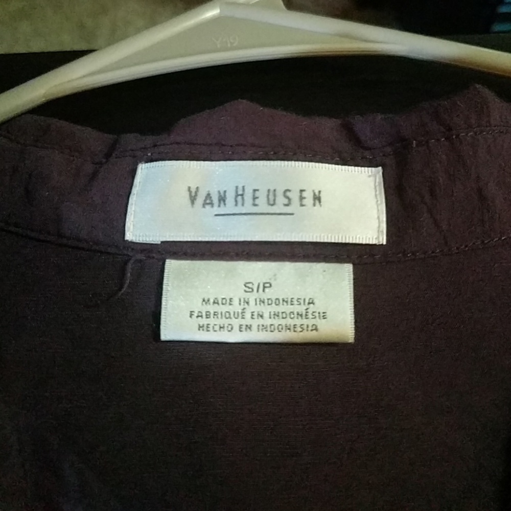 Purple button down shirt